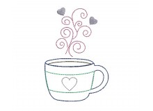 Stickdatei - Kaffeetasse Swirls 